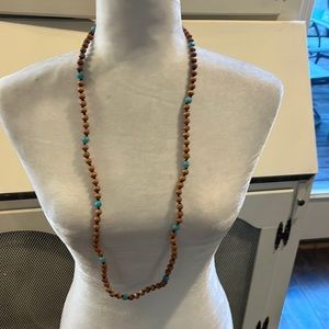 Brow/turquoise color beaded necklace. Worn several times. Listing #7004
